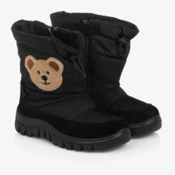 Boys Black Teddy Bear Snow Boots