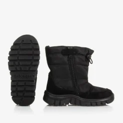 Boys Black Teddy Bear Snow Boots