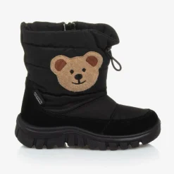 Boys Black Teddy Bear Snow Boots