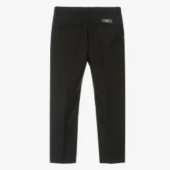 Boys Black Twill Trousers