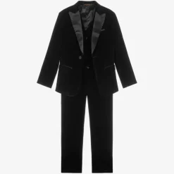 Boys Black Velvet Suit