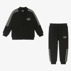 Boys Black Zip-Up Tracksuit