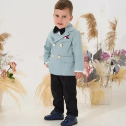 Boys Blue & Black Double Breasted Suit