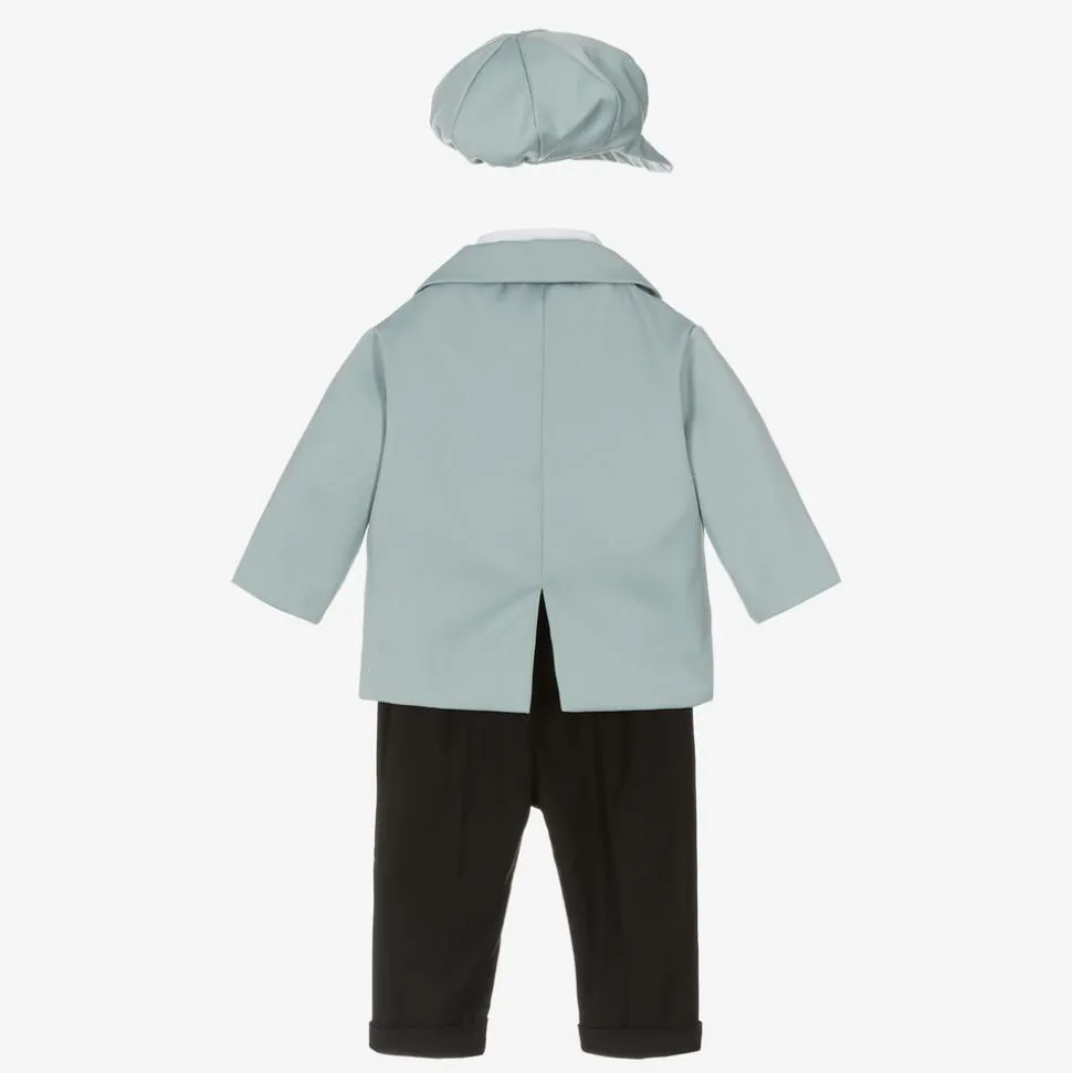 Boys Blue & Black Double Breasted Suit