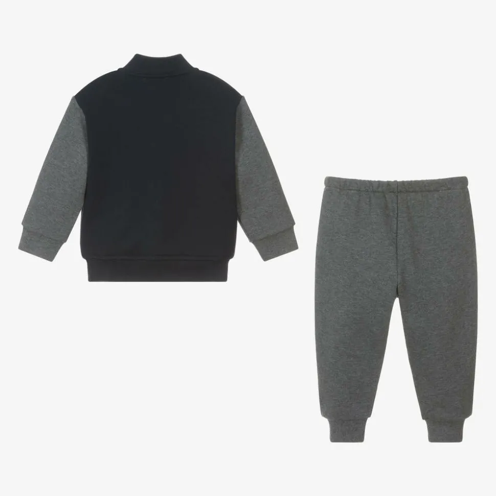 Boys Blue & Grey Cotton Tracksuit