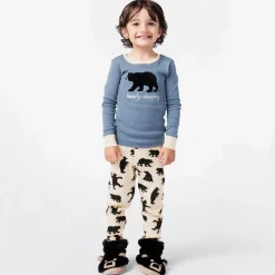 Boys Blue & Ivory Cotton Bear Pyjamas