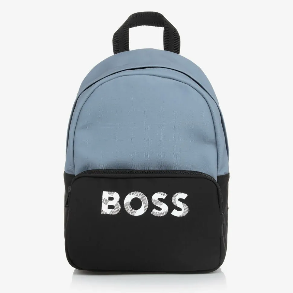 Boys Blue & Black Canvas Backpack (33cm)