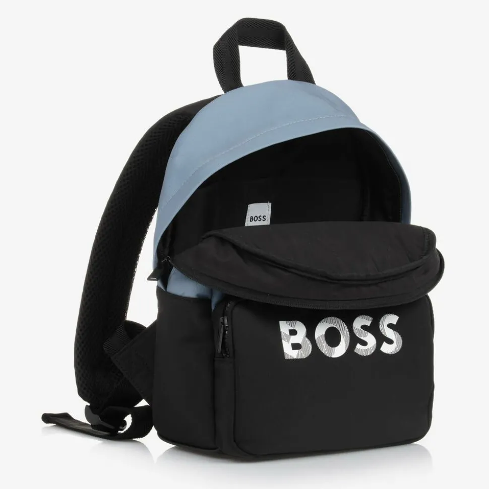 Boys Blue & Black Canvas Backpack (33cm)