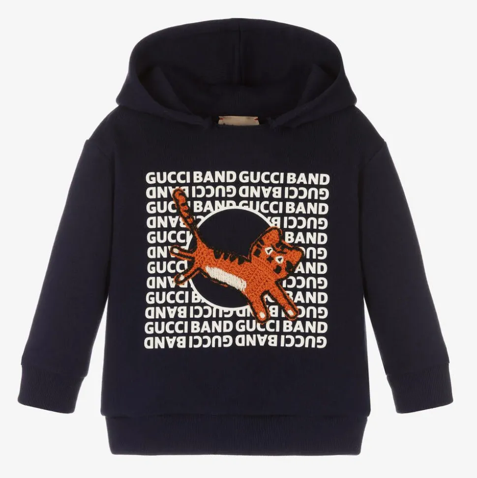 Boys Blue Cat Logo Hoodie