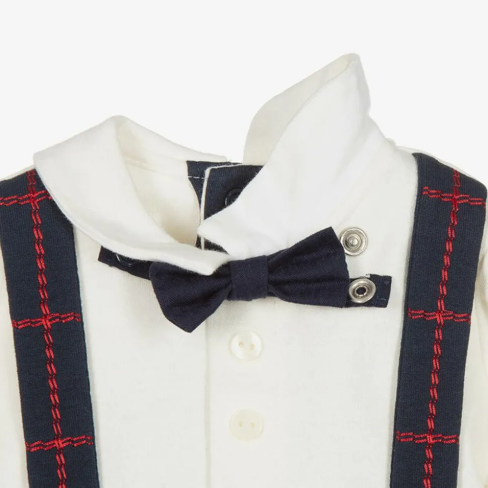 Boys Blue Check Babygrow