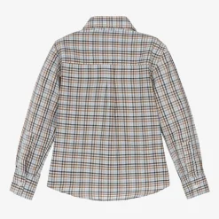 Boys Blue Check Cotton Shirt