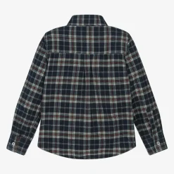 Boys Blue Check Cotton Shirt