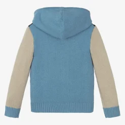 Boys Blue Colourblock Hooded Sweater