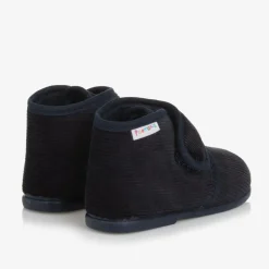 Boys Blue Corduroy Slippers