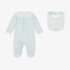 Boys Blue Cotton Babysuit Set