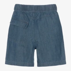 Boys Blue Cotton Chambray Shorts