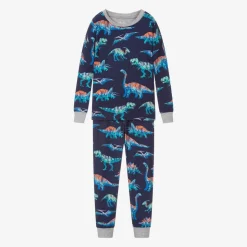 Boys Blue Cotton Dino Pyjamas