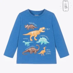 Boys Blue Cotton Dinosaur Top