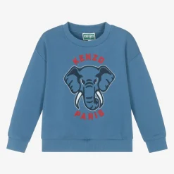 Boys Blue Cotton Elephant Sweatshirt