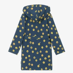 Boys Blue Cotton Emoji Dressing Gown