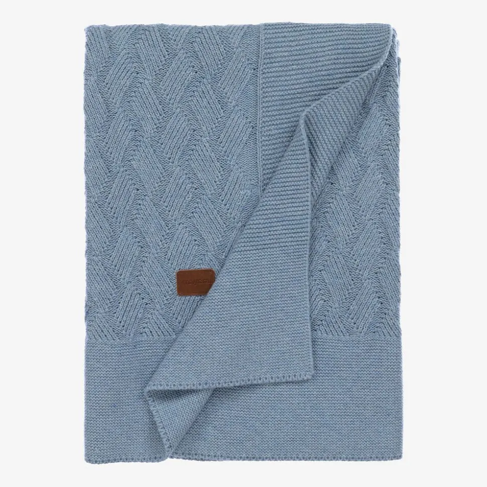 Boys Blue Cotton Knit Blanket (96cm)