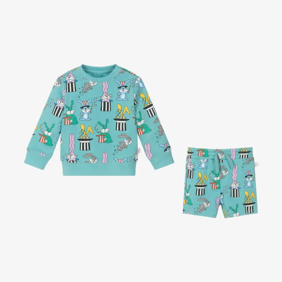 Boys Blue Cotton Magic Bunnies Shorts Set