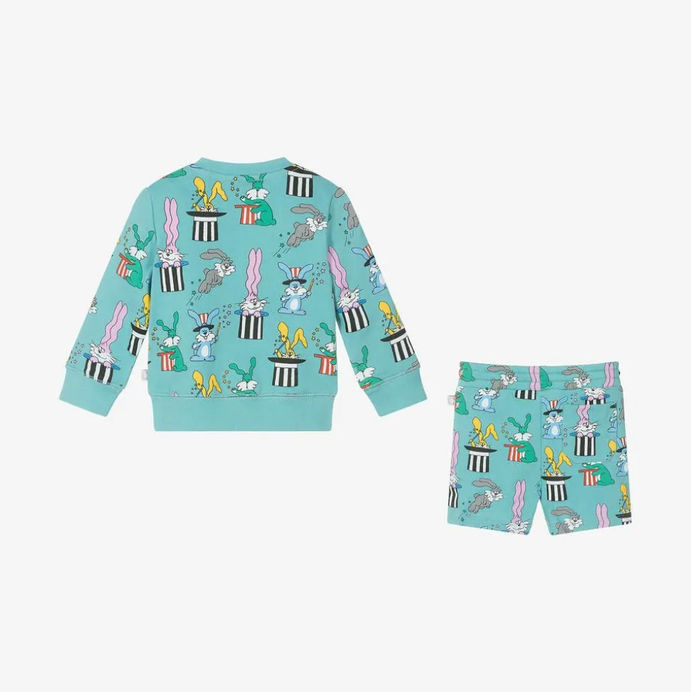 Boys Blue Cotton Magic Bunnies Shorts Set