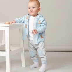 Boys Blue Cotton Teddy Tracksuit Set