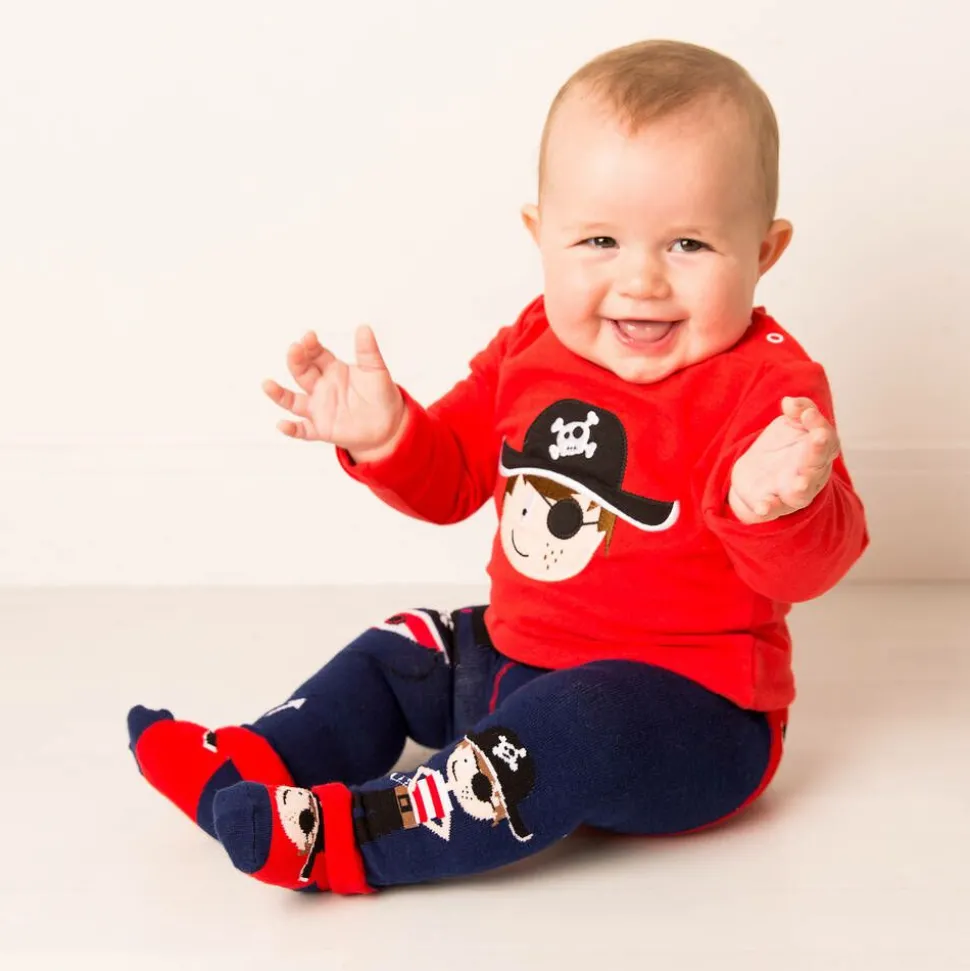 Boys Blue Cotton Tim The Pirate Leggings