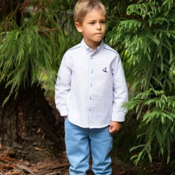 Boys Blue Cotton Trouser Set