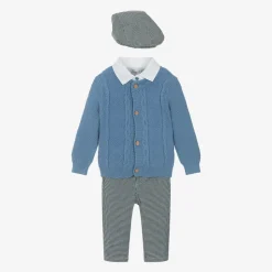 Boys Blue Cotton Trouser Set