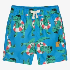 Boys Blue Dinosaur Swim Shorts