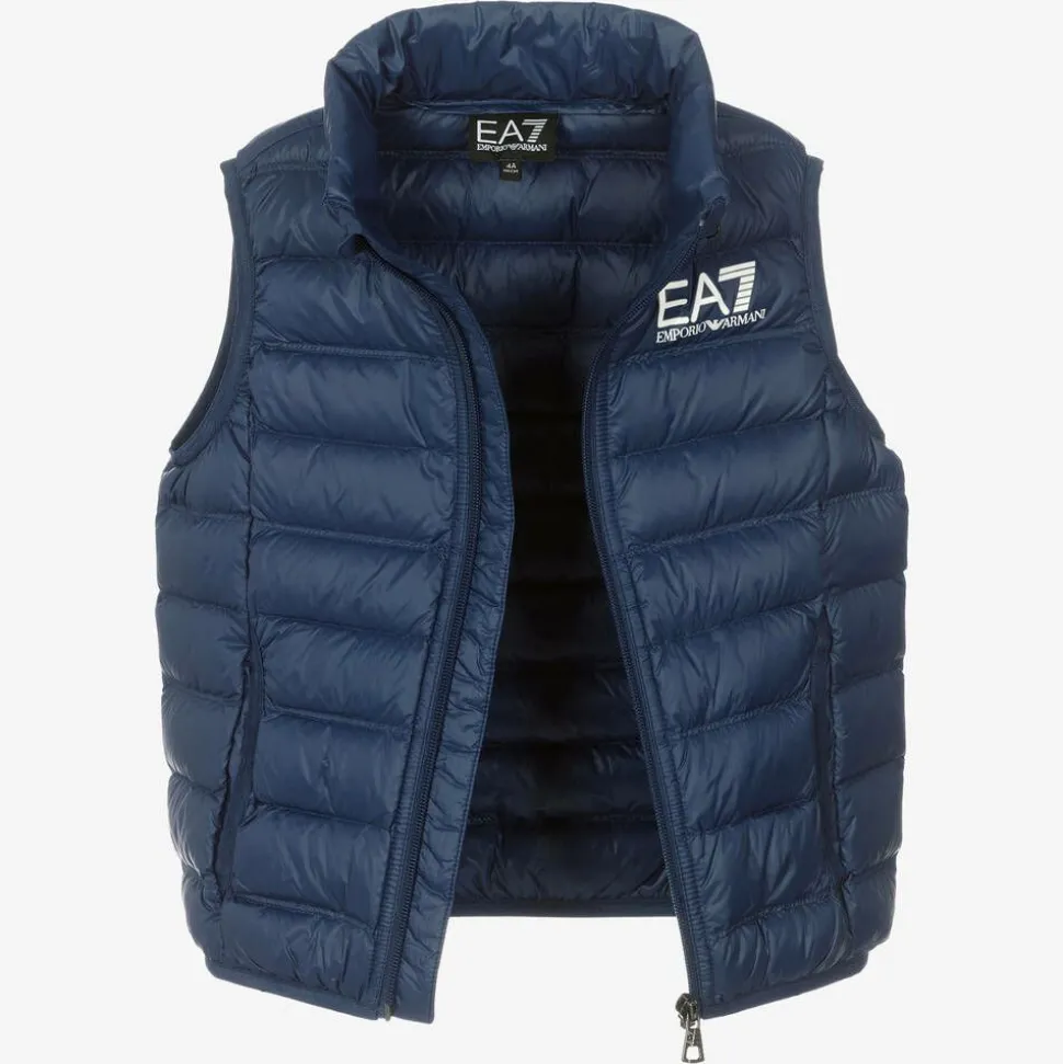 Boys Blue Down Padded Gilet