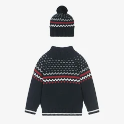 Boys Blue Fair Isle Sweater & Hat Set
