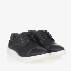 Boys Blue Faux Leather Shoes