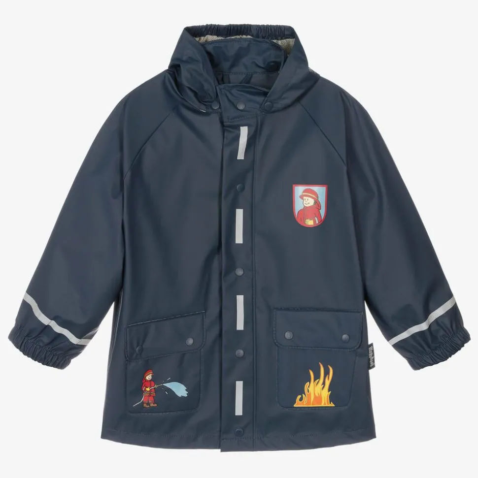 Boys Blue Fire Engine Raincoat