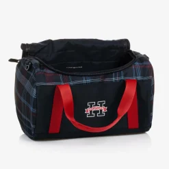 Boys Blue Global Stripe Check Sports Bag