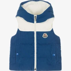 Boys Blue Hooded Down Gilet