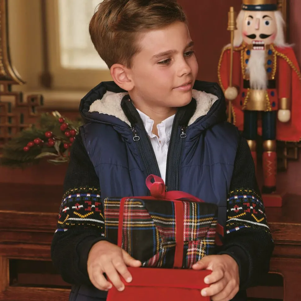 Boys Blue Hooded Gilet & Zip-Up Top 2 in 1