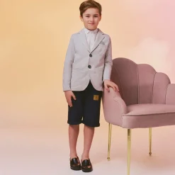 Boys Blue Leather Loafers