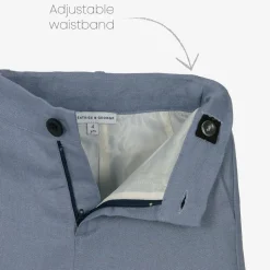 Boys Blue Linen Waistcoat Suit