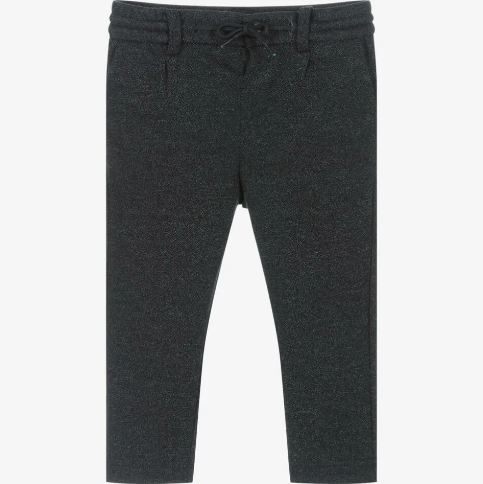 Boys Blue Marl Jersey Trousers