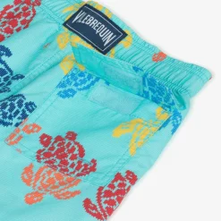 Boys Blue Multicolour Turtle Swim Shorts