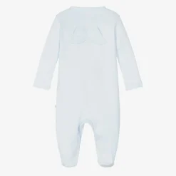 Boys Blue Pima Cotton Babysuit Set