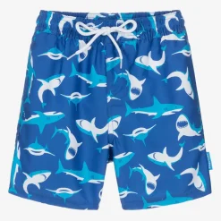 Boys Blue Sharks Swim Shorts (UPF50+)