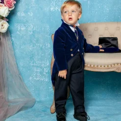 Boys Blue Velvet Suit