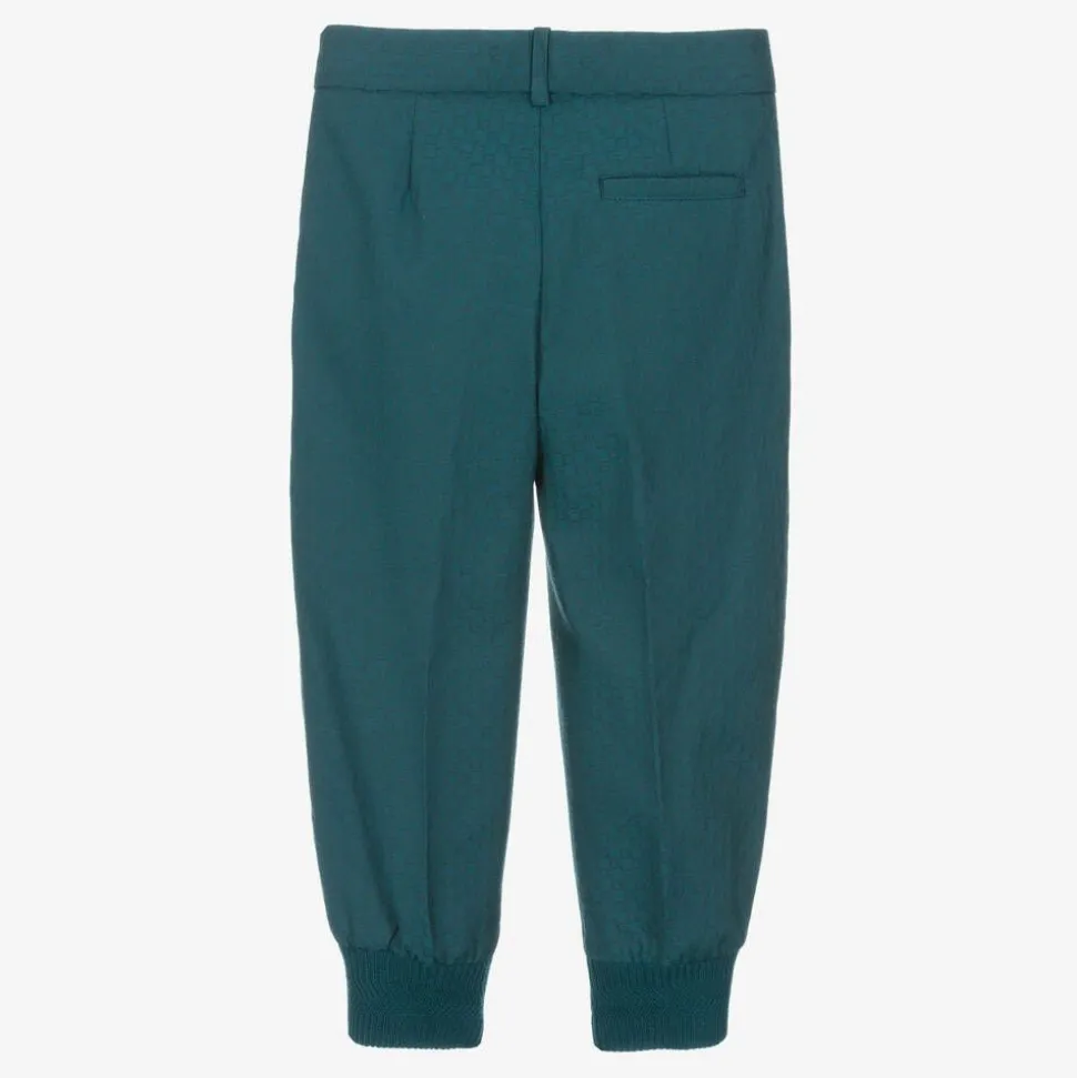 Boys Blue Wool Square G Trousers
