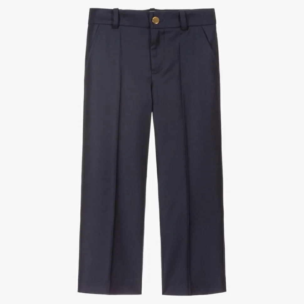 Boys Blue Wool Trousers