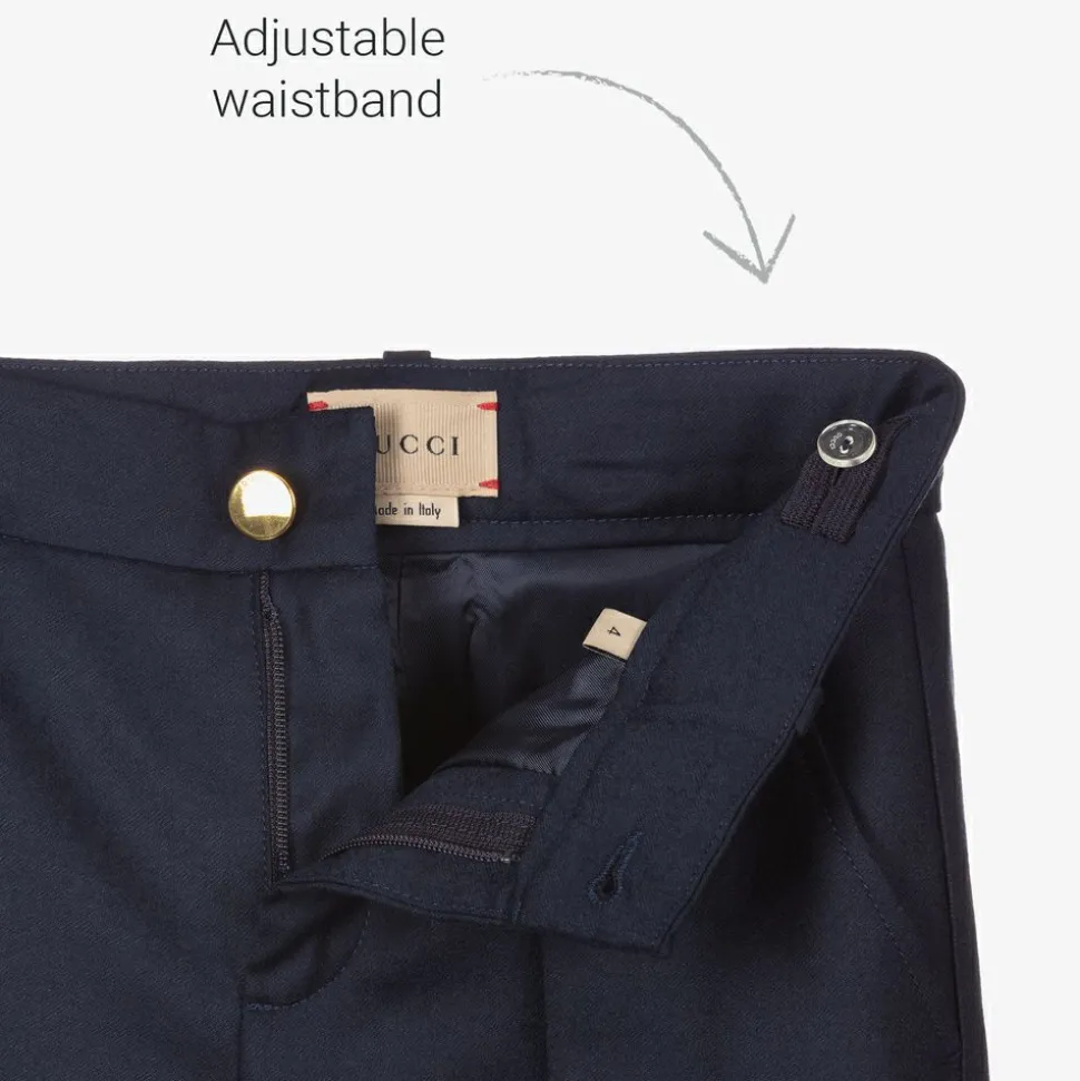 Boys Blue Wool Trousers