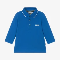 Boys Bright Blue Cotton Polo Shirt